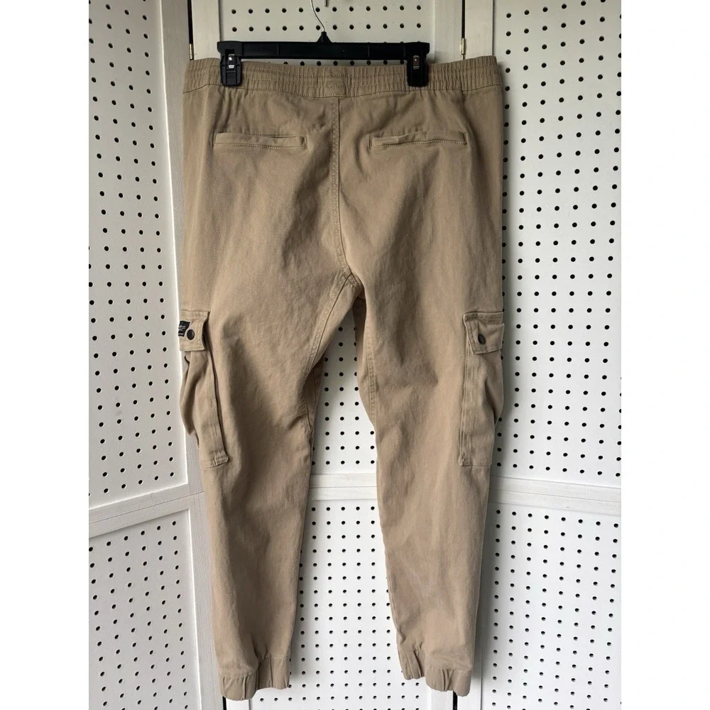Silver Jeans Men's LG Beige Jogger‎ Pull On Chino Pants Cargo Pocket Casual